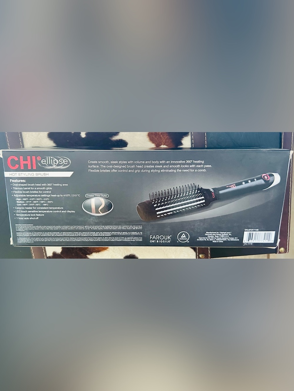 CHI Ellipse Hot Styling Brush in Black - Men Grooming Tool